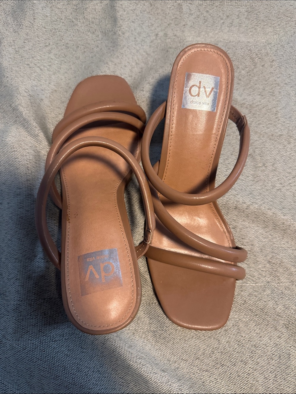 DV by Dolce Vita Brown Strappy Slide Mules